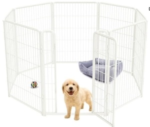 FXW Homeplus Dog Playpen Designed for Indoor Use, 40" Height for Large Dogs 8 panels -white