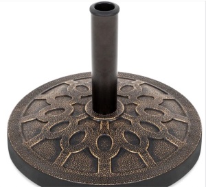 18in Round Patio Umbrella Base Stand w/ Rustic Finish