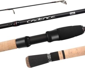 Cadence Spinning Rod, Fuji Reel Seat, Durable Stainless Steel Heat Dissipation Ring Line Guides with SiC Inserts