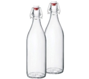 Giara Clear Glass Bottle With Stopper, 33 3/4 oz. set of 6