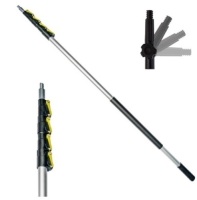 DOCAZOO, 30 ft Reach, 6 to 24 ft Telescoping Extension Pole | Multi-Purpose for Hanging Light Bulb Changer, Paint Roller, Duster, Window/Gutter Cleaning