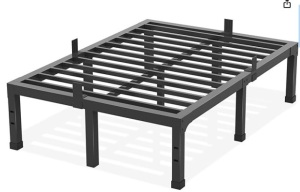 14 Inch Queen Size Bed Frame,3500 lbs Heavy Duty Metal Platform, Mattress Foundation with Steel Slat Support/No Box Spring Needed/Noise Free/Non-Slip/Easy Assembly