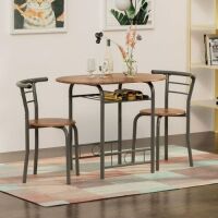 3 Piece Wood and Metal Small Dining Set