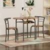 3 Piece Wood and Metal Small Dining Set