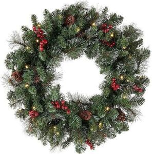 National Tree Company Pre-Lit Artificial Christmas Wreath, 24" 