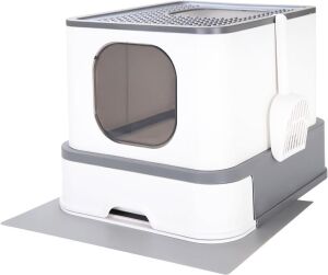 RIZZARI Large Foldable Cat Litter Box 