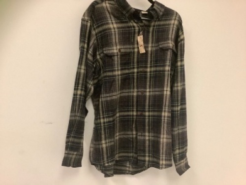 Red Head Plaid Button Up, LARGE, Appears New