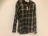 Red Head Plaid Button Up, LARGE, Appears New