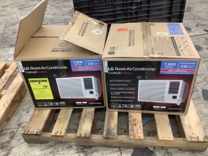 Lot of (2) LG 7,600 BTU Air Conditioners - For Parts or Repair 