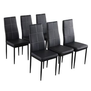 High Back Dining Chairs, Set of 6 