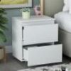2-Drawer White Nightstand 18.9 in. H x 15.7 in. W x 11.6 in. D&nbsp;