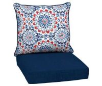 Arden Selections 24 in. x 24 in. 2-Piece Deep Seating Outdoor Lounge Chair Cushion in Clark Blue&nbsp;