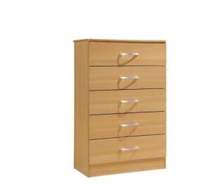 5-Drawer Beech Chest of Drawers 