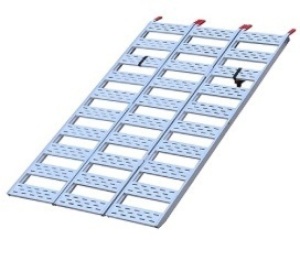 CargoSmart Aluminum Tri-Fold Ramp with Treads, 1 Pack — 1,500lb Capacity/500lb per Section, 50” W x 76” L 