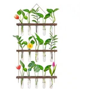 EVEAGE 39in. x 14in. Glass Wall Hanging Planter 3 Tiered Propagation Test Tube 