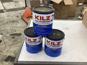 Lot of (3) KILZ 2 All-Purpose White Interior/Exterior Multi-Surface Primer, Sealer, and Stain Blocker, 1 Gal 