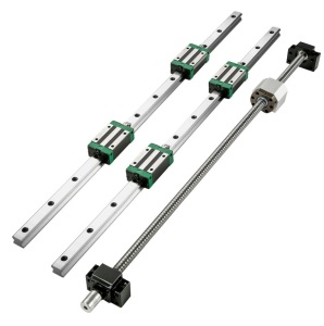 Lot of (3) VEVOR Linear Guide Rail 2Pcs HGR20-1500mm Linear Slide Rail with 1Pcs RM1605-1500mm Ballscrew with BF12/BK12 Kit Linear Slide Rail Guide Rail Square for DIY CNC Routers Lathes Mills 