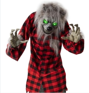 Howling Hudson Standing Animatronic Werewolf w/ Sounds, LED Eyes - 5ft