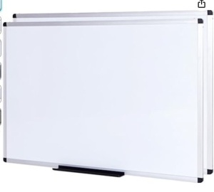 VIZ-PRO Dry Erase Board/Whiteboard, Non-Magnetic, Pack of 2, 72 x 40 Inches, Wall Mounted Board for School, Office, Home