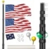 30FT Telescopic Flag Pole, Extra Thick Heavy Duty Aluminum Flagpole Kit&nbsp;