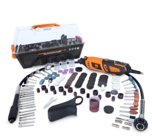 WEN 23190 1.3-Amp Variable Speed Steady-Grip Rotary Tool with 190-Piece Accessory Kit, Flex Shaft, and Carrying Case