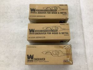 Lot of (3) WEN 21D Variable-Depth Carbide-Tipped Engraver for Wood and Metal