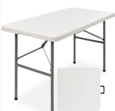 Portable Folding Plastic Dining Table w/ Handle, Lock - 4ft