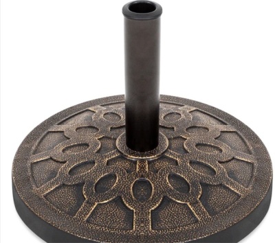 18in Round Patio Umbrella Base Stand w/ Rustic Finish