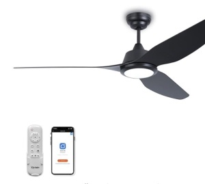 Ovlaim 56 Inch Smart Ceiling Fan with Lights and Remote, 3 Blade Indoor Outdoor, 6 Speed High CFM Quiet DC Motor