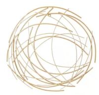 LuxenHome Abstract Gold Iron Sticks Round Wall Decor&nbsp;
