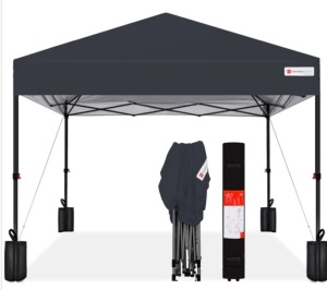 One-Person Setup Instant Pop Up Canopy w/ Case, 4 Weight Bags - 10x10ft