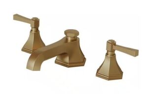 BWE 8 in. Widespread Double Handle 3 Hole Bathroom Faucet In Brushed Gold 