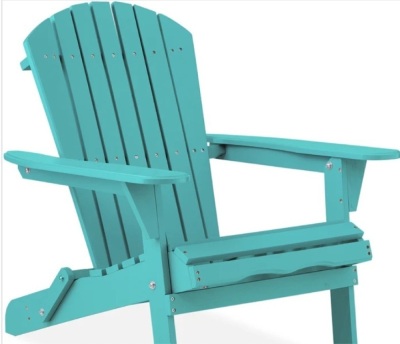 Folding Wooden Adirondack Chair, Accent Furniture w/ Natural Woodgrain