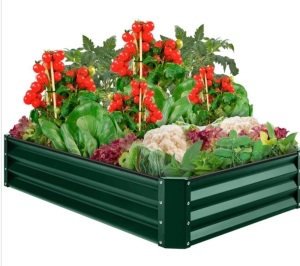 Outdoor Metal Raised Garden Bed for Vegetables, Flowers, Herbs - 6x3x1ft