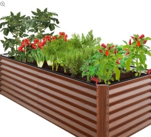 Outdoor Metal Raised Garden Bed for Vegetables, Flowers, Herbs - 8x4x2ft