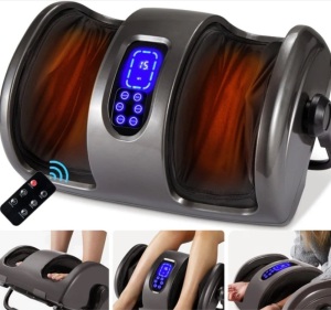 Reflexology Shiatsu Foot Massager w/ High-Intensity Rollers, Remote Control