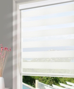 Homebox Blinds for Indoor Windows, Zebra Roller Window Shades Light Filtering Sheer Window Treatments 71 Inch Blinds for Kitchen Bathroom, 71" W x 72" H White 