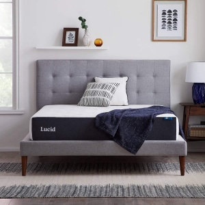 LUCID 10" Gel Memory Foam Mattress, Medium Plush Feel, Twin - Appears New