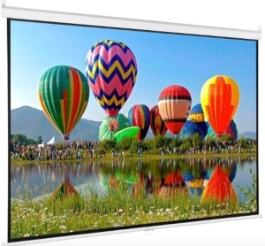 VIVO 100 inch Diagonal Projector Screen, 16:9 Projection HD, 4K 3D 1080P HD Manual Pull Down, PS-M-100