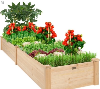 Wooden Raised Garden Bed Planter for Garden, Lawn, Yard - 8x2ft