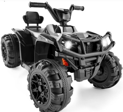 12V Kids Ride-On 4-Wheeler Quad ATV Car w/ 2.4mph Max, Bluetooth, Headlights