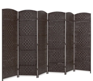 6ft Tall Room Divider, 6-Panel Diamond Weave Folding Privacy Screen