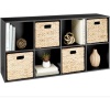 8-Cube Bookshelf, 11in Storage Display w/ Removable Panels, Customizable