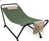 Outdoor Patio Hammock for Backyard, Garden w/ Stand, Pillow, Storage Pockets