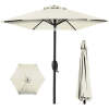 Outdoor Market Patio Umbrella w/ Push Button Tilt, Crank Lift - 7.5ft