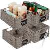 Set of 4 Water Hyacinth Pantry Baskets w/ Chalkboard, Marker