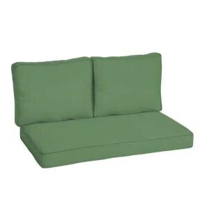 ARDEN SELECTIONS 46 in. x 26 in. Outdoor Loveseat Cushion Set in Moss Green Leala