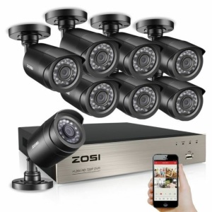 ZOSI 8ZN-106B8-00-US 1080p DVR 8 Channel Outdoor Home Surveillance Security System - Appears New 