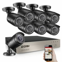 ZOSI 8ZN-106B8-00-US 1080p DVR 8 Channel Outdoor Home Surveillance Security System - Appears New&nbsp;