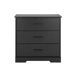 Rustic Ridge Black 3-Drawer Nightstand